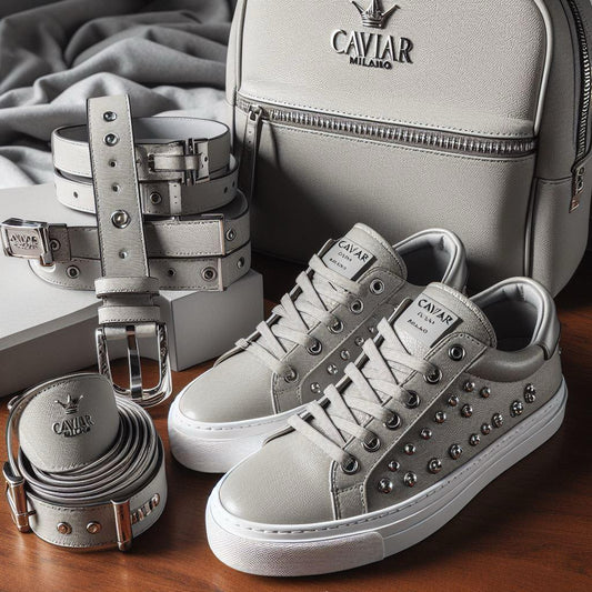 Caviar Milano Designer Backpack And Leather Sneakers